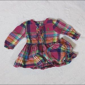 Ralph Lauren Plaid Dress Set 3M